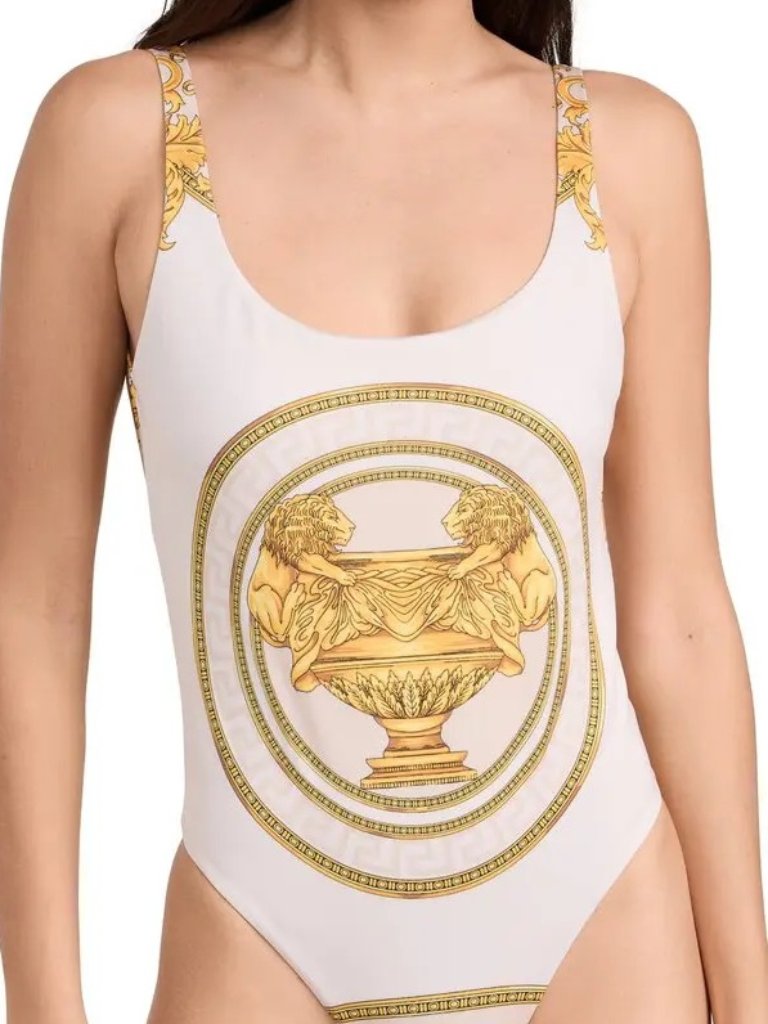 Versace Women's Barocco Print One Piece Swimsuit Versace Sz 1 Us Xs It 38